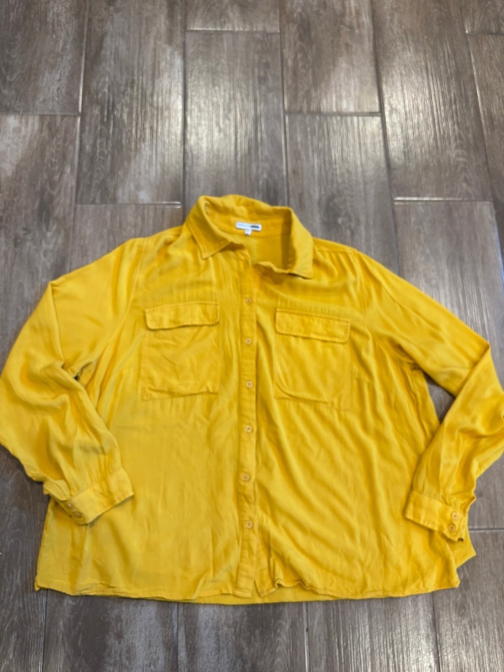 Fashion Nova Womens Butter Yellow Button-Down Shirt Lightweight